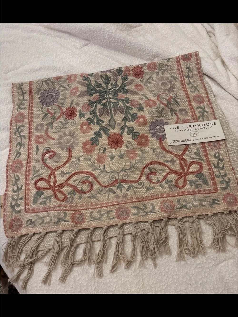 Floral embroidered rugs set of 2 NWT
